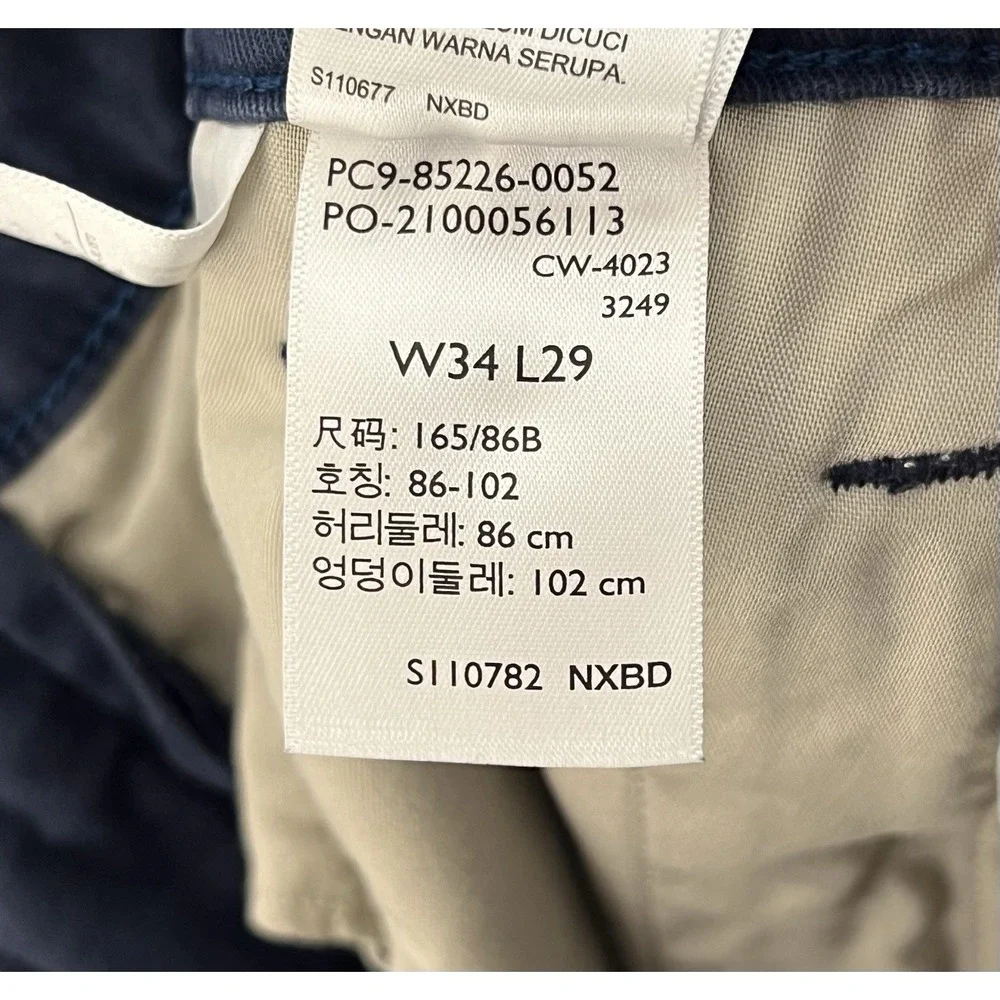 Levis XX Chino Pants Standard Taper Mens Size 34x29 Navy Blue Stretch 5 Pocket